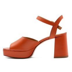 Sandales | JULES & JENN Sandales Plateforme Cuir Orange