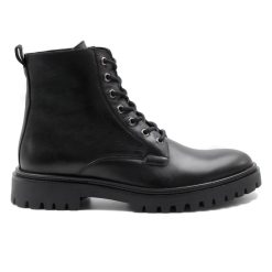 Boots | JULES & JENN Boots A Lacet Crantees Cuir Noir