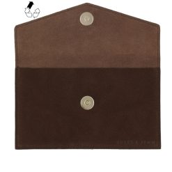 Petite Maroquinerie | JULES & JENN Pochette Enveloppe Cuir Upcycle Marron