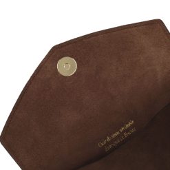 Petite Maroquinerie | JULES & JENN Pochette Enveloppe Cuir Upcycle Marron