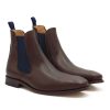 Boots | JULES & JENN Chelsea Boots Cuir Marron Bleu Marron/Bleu