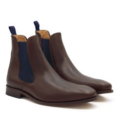 Boots | JULES & JENN Chelsea Boots Cuir Marron Bleu Marron/Bleu