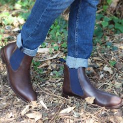 Boots | JULES & JENN Chelsea Boots Cuir Marron Bleu Marron/Bleu