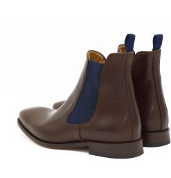 Boots | JULES & JENN Chelsea Boots Cuir Marron Bleu Marron/Bleu