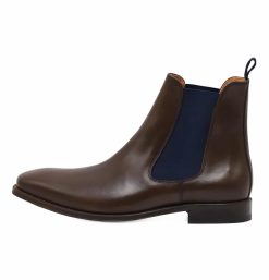 Boots | JULES & JENN Chelsea Boots Cuir Marron Bleu Marron/Bleu