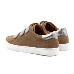 Baskets | JULES & JENN Baskets Scratch Cuir Daim Argent Beige