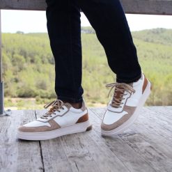 Baskets | JULES & JENN Baskets Leo Cuir Blanc Camel Blanc/Camel