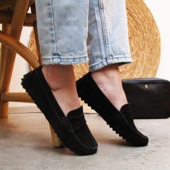 Mocassins & Derbies | JULES & JENN Mocassins Cuir Daim Noir