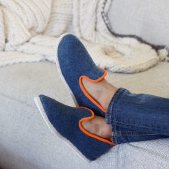 Charentaises | JULES & JENN Charentaises Tradition Bleu Denim Bleu Denim/Orange