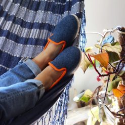 Charentaises | JULES & JENN Charentaises Tradition Bleu Denim Bleu Denim/Orange