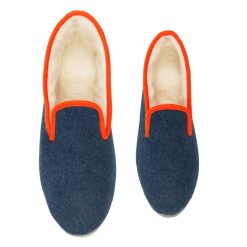 Charentaises | JULES & JENN Charentaises Tradition Bleu Denim Bleu Denim/Orange