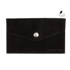 Petite Maroquinerie | JULES & JENN Pochette Enveloppe Daim Upcycle Noir