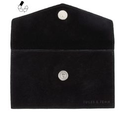 Petite Maroquinerie | JULES & JENN Pochette Enveloppe Daim Upcycle Noir