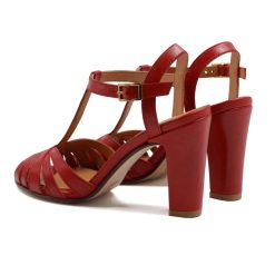 Sandales | JULES & JENN Sandales Talon Brides Cuir Rouge