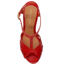 Sandales | JULES & JENN Sandales Talon Brides Cuir Rouge