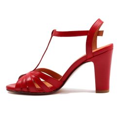 Sandales | JULES & JENN Sandales Talon Brides Cuir Rouge