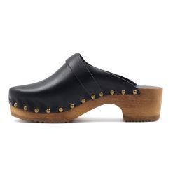 Sandales | JULES & JENN Sabots Bois Cuir Noir