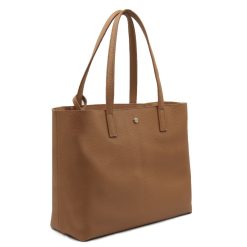 Sacs A Main | JULES & JENN Sac Cabas Cuir Souple Graine Camel