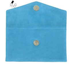 Petite Maroquinerie | JULES & JENN Pochette Enveloppe Cuir Upcycle Bleu Bleu Clair