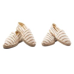 Espadrilles | JULES & JENN Espadrilles Toile Coton Blanc Beige Blanc/Beige