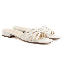 Sandales | JULES & JENN Mules Plates Brides Cuir Blanc