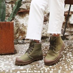 Bottines & Bottes | JULES & JENN Bottines Crantees Toile Recyclee Kaki