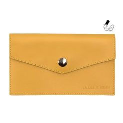 Petite Maroquinerie | JULES & JENN Pochette Enveloppe Upcycle Moutarde Jaune Moutarde