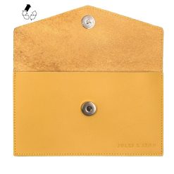 Petite Maroquinerie | JULES & JENN Pochette Enveloppe Upcycle Moutarde Jaune Moutarde