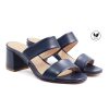 Sandales | JULES & JENN Mules Talon Bandeau Fibre Pomme Bleue Bleu Marine