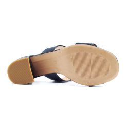 Sandales | JULES & JENN Mules Talon Bandeau Fibre Pomme Bleue Bleu Marine