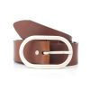 Ceintures | JULES & JENN Ceinture Large Cuir Marron Cognac