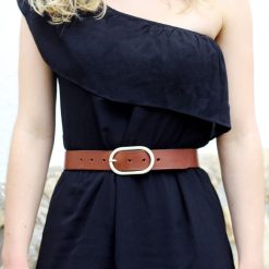 Ceintures | JULES & JENN Ceinture Large Cuir Marron Cognac