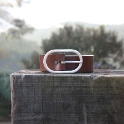 Ceintures | JULES & JENN Ceinture Large Cuir Marron Cognac