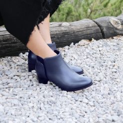 Bottines & Bottes | JULES & JENN Bottines Moyen Talon Cuir Bleu Bleu Marine