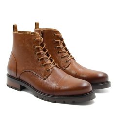 Boots | JULES & JENN Ranger Boots Cuir Graine Camel