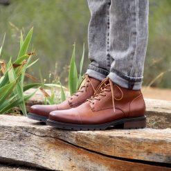 Boots | JULES & JENN Ranger Boots Cuir Graine Camel