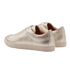 Baskets | JULES & JENN Tennis Lacet Cuir Graine Metallise Dore