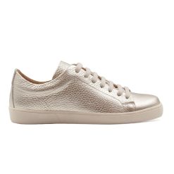 Baskets | JULES & JENN Tennis Lacet Cuir Graine Metallise Dore