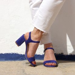 Sandales | JULES & JENN Sandales A Talon Cuir Daim Bleu