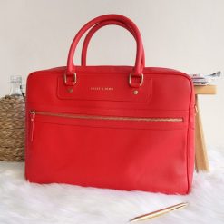 Sacs A Main | JULES & JENN Sacoche Cuir Grave Rouge