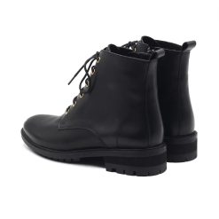 Bottines & Bottes | JULES & JENN Bottines Plates A Lacet Cuir Noir