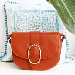 Sacs A Main | JULES & JENN Sac Boucle Cuir Brique Orange Brique