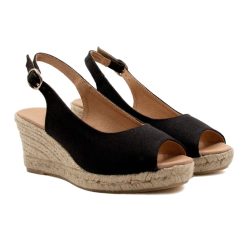 Sandales | JULES & JENN Espadrilles Slingback Recyclees Es Noir