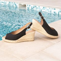 Sandales | JULES & JENN Espadrilles Slingback Recyclees Es Noir