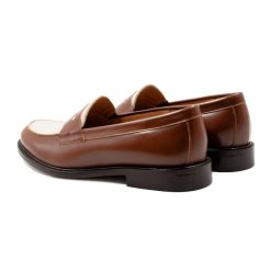 Mocassins & Derbies | JULES & JENN Mocassins Cuir Blanc Cognac