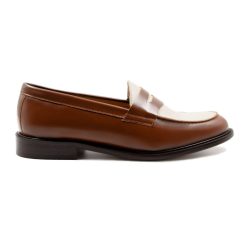 Mocassins & Derbies | JULES & JENN Mocassins Cuir Blanc Cognac