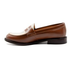 Mocassins & Derbies | JULES & JENN Mocassins Cuir Blanc Cognac