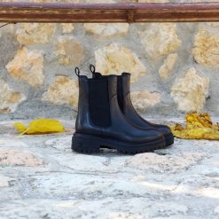 Bottines & Bottes | JULES & JENN Bottines Chelsea Crantees Cuir Noir