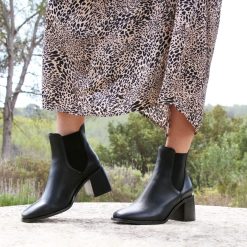 Bottines & Bottes | JULES & JENN Bottines Chelsea Talon Cuir Noir