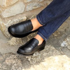 Mocassins | JULES & JENN Mocassins Urbains Cuir Graine Noir